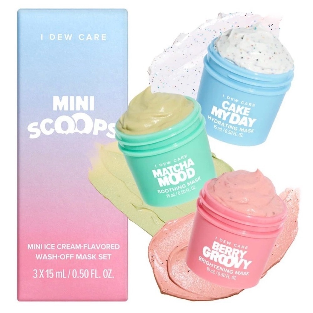 I Dew Care Mini Scoops Beauty Face Mask Set Minis Soothing Hydrating Brightening